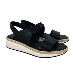 Eileen Fisher Women's Dash Strappy Wedge Sandal  Black US 9